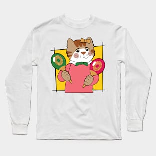 Music Maracas Girl Cat Long Sleeve T-Shirt